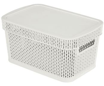 Корзина для хранения Keeplex Ajur с крышкой 3л 28,1х18,5х8,9см белое облако